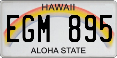 HI license plate EGM895