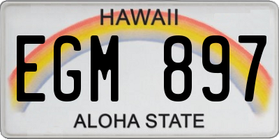 HI license plate EGM897