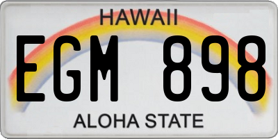 HI license plate EGM898