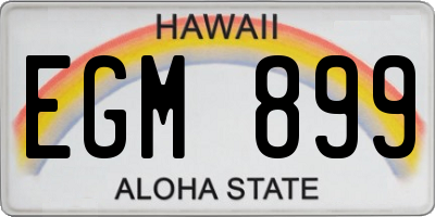 HI license plate EGM899