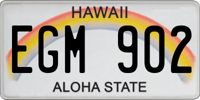 HI license plate EGM902