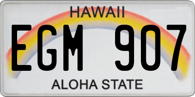 HI license plate EGM907