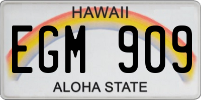 HI license plate EGM909