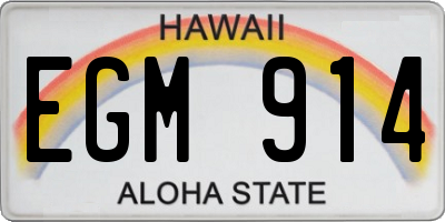 HI license plate EGM914