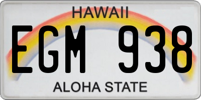 HI license plate EGM938