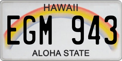 HI license plate EGM943