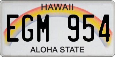 HI license plate EGM954