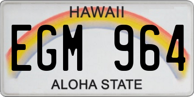 HI license plate EGM964