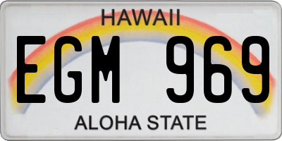 HI license plate EGM969