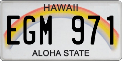 HI license plate EGM971