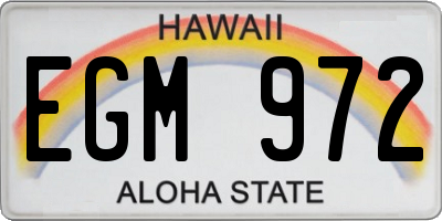 HI license plate EGM972