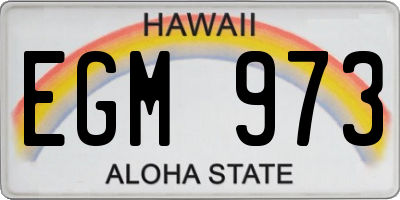 HI license plate EGM973