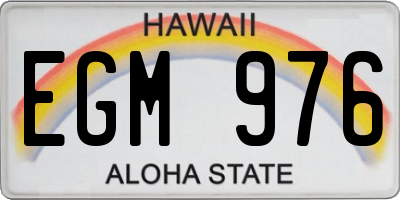 HI license plate EGM976