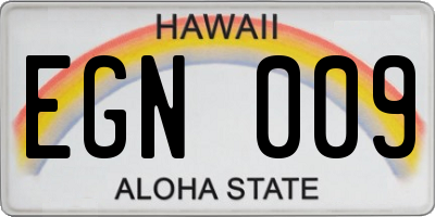HI license plate EGN009