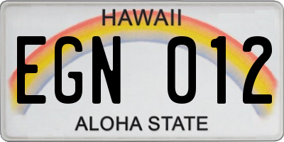 HI license plate EGN012