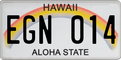 HI license plate EGN014
