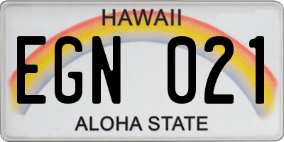HI license plate EGN021