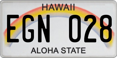 HI license plate EGN028