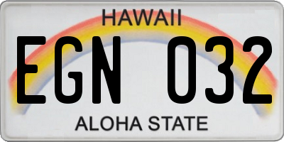 HI license plate EGN032