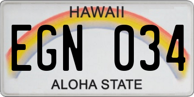 HI license plate EGN034