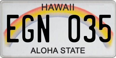 HI license plate EGN035