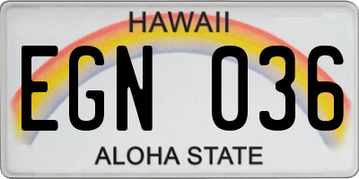 HI license plate EGN036