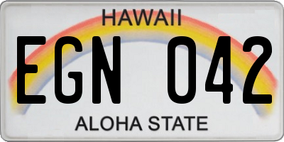 HI license plate EGN042