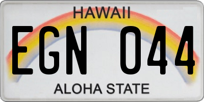 HI license plate EGN044