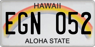 HI license plate EGN052