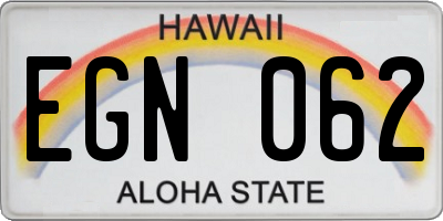 HI license plate EGN062