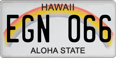 HI license plate EGN066