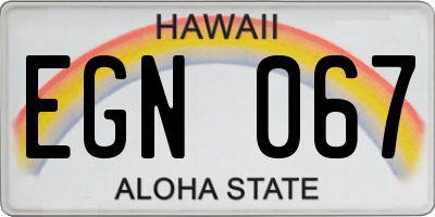 HI license plate EGN067