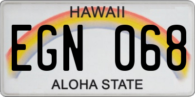 HI license plate EGN068