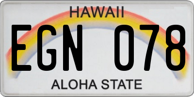 HI license plate EGN078