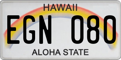 HI license plate EGN080
