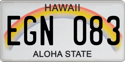 HI license plate EGN083