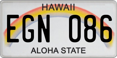 HI license plate EGN086