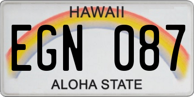 HI license plate EGN087