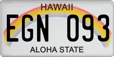 HI license plate EGN093
