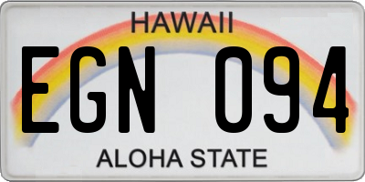 HI license plate EGN094