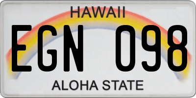 HI license plate EGN098