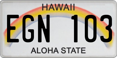 HI license plate EGN103