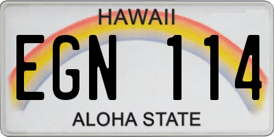 HI license plate EGN114