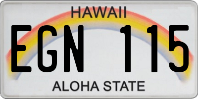 HI license plate EGN115