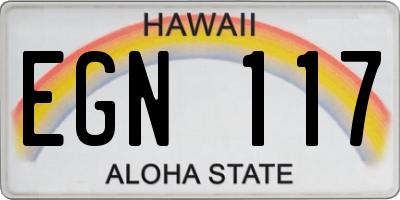HI license plate EGN117