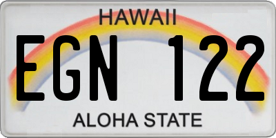 HI license plate EGN122