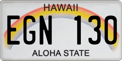 HI license plate EGN130