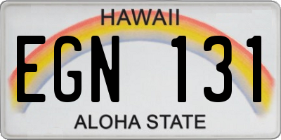 HI license plate EGN131