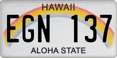 HI license plate EGN137