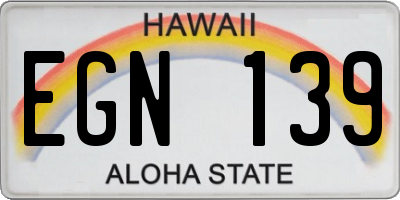 HI license plate EGN139